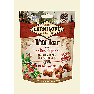 CARNILOVE Fresh Crunchy mežacūka un mežrozīšu augļi ar svaigu gaļu - cienasts suņiem - 200 g