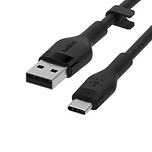 Belkin BOOST↑CHARGE USB elastīgais kabelis, 2 m USB 2.0 USB A USB C, melns