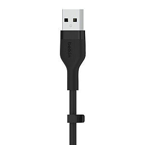 Belkin BOOST↑CHARGE USB elastīgais kabelis, 2 m USB 2.0 USB A USB C, melns