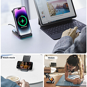 Joyroom JR-WQN01 Индукционное зарядное устройство 3 в 1 для устройств Apple - iPhone | Apple Watch | Airpods | 15 Вт черный