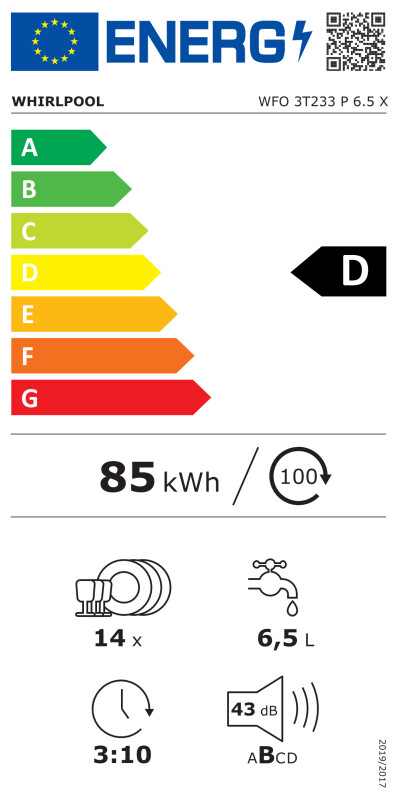 Посудомоечная машина Whirlpool WFO 3T233 P 6.5 X