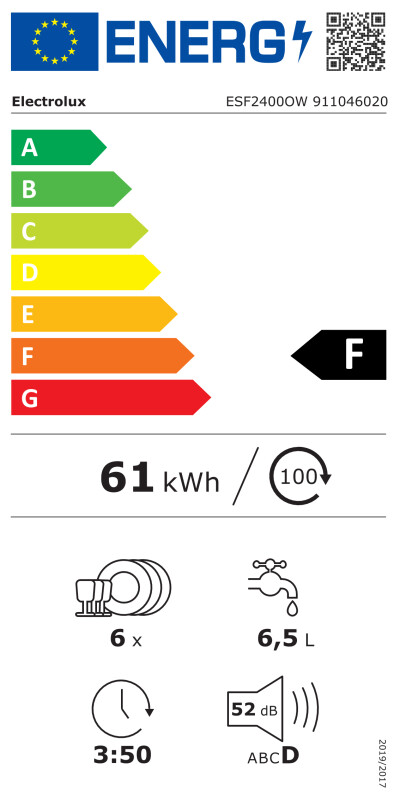 Trauku mazgājamā mašīna Electrolux ESF2400OW