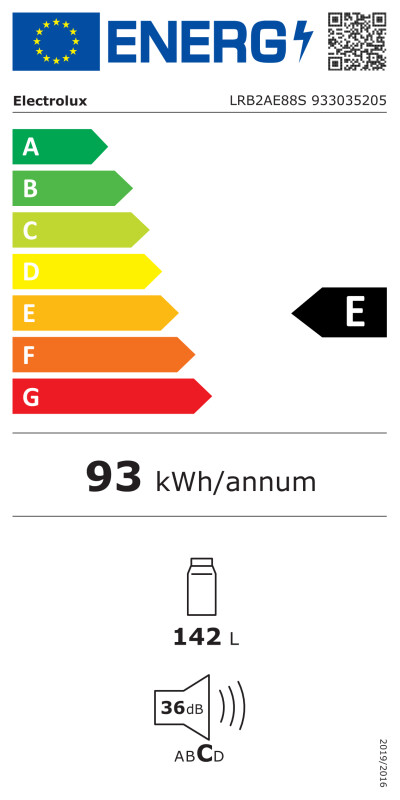 Холодильник Electrolux LRB2AE88S Встроенный 142 л E