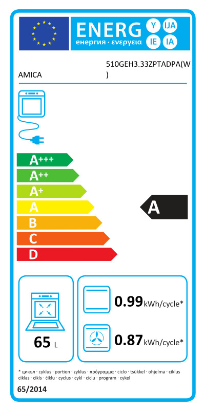 Plīts Amica 510GEH3.33ZpTaDpA (W)