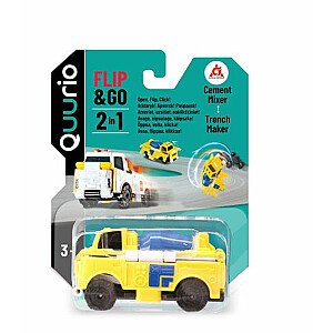 QUURIO FLIP AND GO 2-in-1 celtniecības transportlīdzeklis Cementa jaucējs un Tranšeju veidotājs, EU463875-02