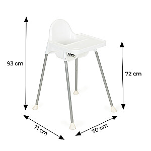 ECOTOYS 2in1 augstais krēsls, balts