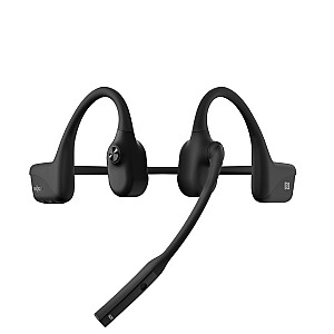 SHOKZ OpenComm UC — melnas austiņas ar bezvadu auss āķi birojam/Bluetooth zvanu centram