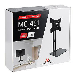Настенное крепление для телевизора с полкой Maclean, макс. 20 кг, макс. VESA 200x200, для ТВ 15-42", MC-451