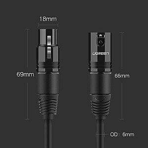 UGREEN AV130 XLR female to XLR male cable - 2m (black)