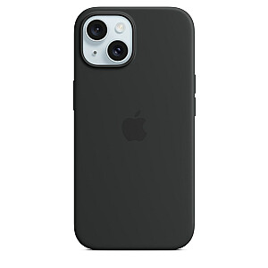 MagSafe silikona maciņš priekš Apple iPhone 15 - melns