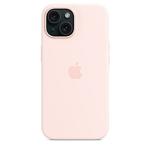 Силиконовый чехол MagSafe для Apple iPhone 15 — розовый