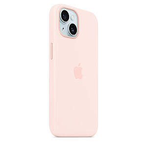 Силиконовый чехол MagSafe для Apple iPhone 15 — розовый