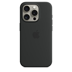 Силиконовый чехол MagSafe для Apple iPhone 15 Pro, черный