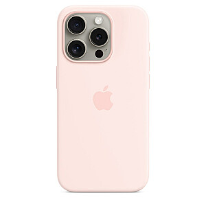 Силиконовый чехол MagSafe для Apple iPhone 15 Pro — розовый