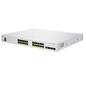 Cisco CBS350-24P-4X-EU tīkla slēdzis pārvaldīts Gigabit Ethernet L2/L3 (10/100/1000), sudraba
