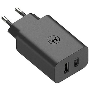 Зарядное устройство Motorola TurboPower 50 Вт Duo USB-C + USB-A с кабелем USB-C, черный