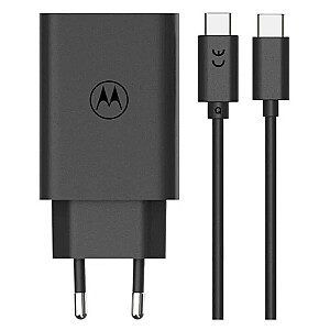 Зарядное устройство Motorola TurboPower 50 Вт Duo USB-C + USB-A с кабелем USB-C, черный