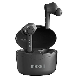 Maxell Bass 13 Sync Up bezvadu Bluetooth ausīs ievietojamas austiņas ar uzlādes vāciņu, melns