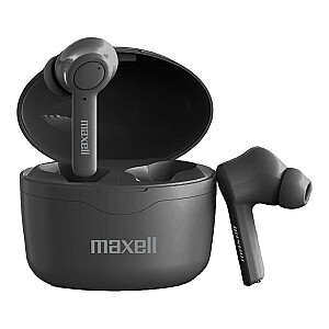 Maxell Bass 13 Sync Up bezvadu Bluetooth ausīs ievietojamas austiņas ar uzlādes vāciņu, melns