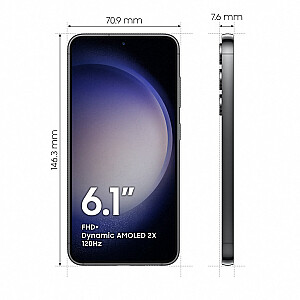 Samsung Galaxy S23 SM-S911B 15,5 cm (6,1 collas) ar divām SIM kartēm Android 13 5G C tipa USB 8 GB 128 GB 3900 mAh melns