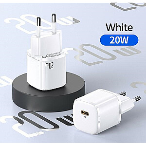 USAMS Ład. siec. 1xUSB-C T36 mini 20W (only head) PD3.0 Fast Charging biały|white CC124TC02 (US-CC124)