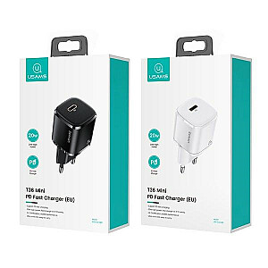 USAMS Ład. siec. 1xUSB-C T36 mini 20W (only head) PD3.0 Fast Charging biały|white CC124TC02 (US-CC124)