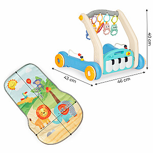 Развивающий коврик 2в1 ходунки + интерактивный коврик с пианино для детей 0+