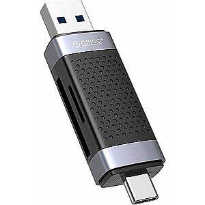 Orico karšu lasītājs Orico CD2D-AC2-BK-EP TF/SD karšu lasītājs, USB + USB-C (melns)