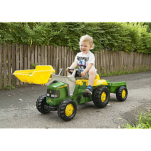 Педальный трактор Rolly KID John Deere с ковшом и прицепом Rolly Toys   (2,5-5 лет ) 