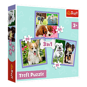 Puzlis TREFL Lovely dogs Suņi 3 in 1 3+ T34854