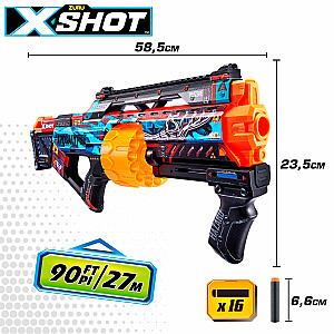 Пистолет с 16 порол. пулями, дальность до 27 метра X-Shot Skins ZURU 8 g+ CB46923