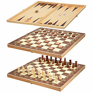 Galdā spēle Šahs, dambrete (koka) un nardi CB45593