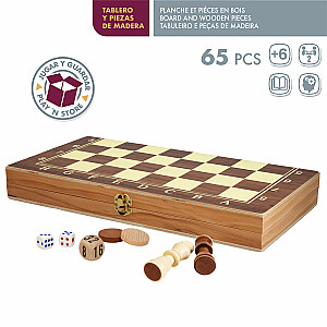 Galdā spēle Šahs, dambrete (koka) un nardi CB45593