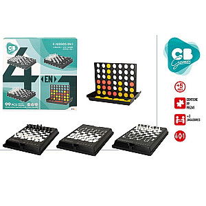 Настольные игры комплект 4в1 Шахматы, шашки, 4 в ряд  CB49753