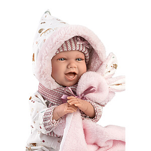 Кукла младенец Мими 42 см (одеяло, плачет, говорит, с соской, мягкое тело) Испания LL74030