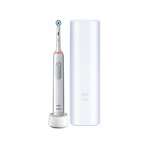 Oral-B Electric Toothbrush Pro3 3500 Sensitive Clean Rechargeable, For adults, Number of brush heads included 1, White, Number of teeth brushing modes 3