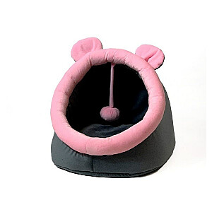 GoGift собачья будка с ушами-берлогой 40 x 45 x 34 см графитово-розовый