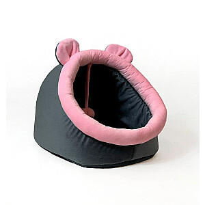 GoGift собачья будка с ушами-берлогой 40 x 45 x 34 см графитово-розовый