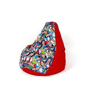 Sako pufa soma ar bumbieru apdruku, sarkana, sieviešu, L 105 x 80 cm