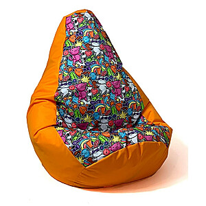 Sako pufa maisiņš ar bumbieru apdruku apelsīns-fairy2 XL 130 x 90 cm