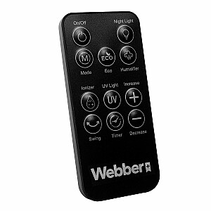 Безлопастной вентилятор WEBBER WB1820 с увлажнителем, черный
