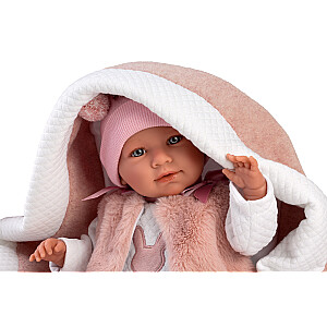 Кукла младенец Мими 42 см (сумка переноска, плачет, говорит, с соской, мягкое тело) Испания LL74012
