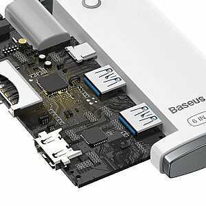 Baseus WKQX050002 Lite Series 5in1 Hubs Multifunctional / Type-C to 2x USB 3.0 / Type-C / HDMI 1.4 / SD / TF