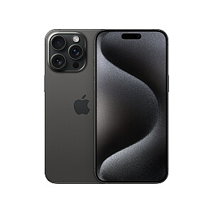 Apple iPhone 15 Pro Max, 17 cm (6,7 collas), divas SIM kartes, iOS 17, 5G, USB Type-C, 256 GB, titāns, melns