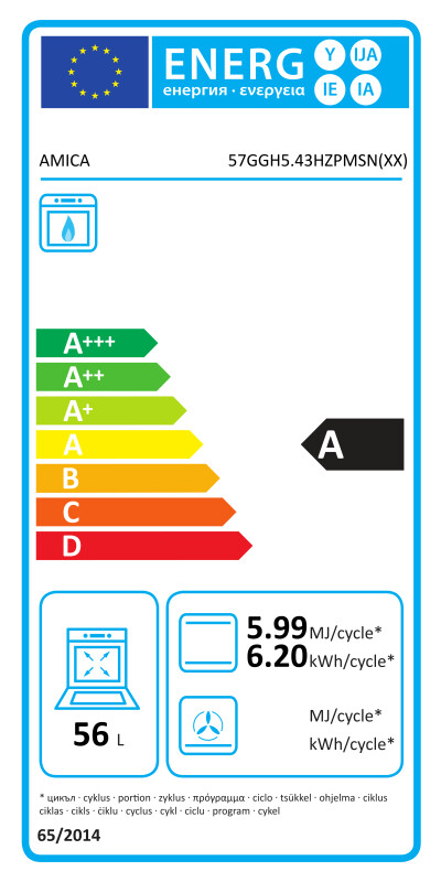 Gāzes plīts Amica 57GGH5.43HZpMsN