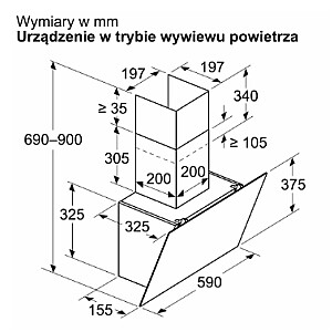 Вытяжка Bosch Serie 2 DWK97JM20, настенная модель Белая 550 м³/ч A