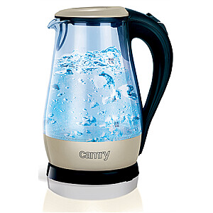 Camry CR 1251 Standard kettle 2000 W 1.7 L Glass 360° rotational base Glass/Black