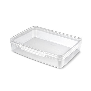 Прямоугольный ящик для хранения продуктов объемом 4,4 л с защелкой Прозрачный