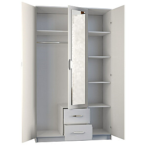 Topeshop ROMANA 120 BIEL шкаф/гардероб для спальни 6 полок 3 двери Белый