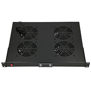 Extralink 19" STATEVĀTA PANELIS (4 VENTILATORI) AR TERMOSTATU